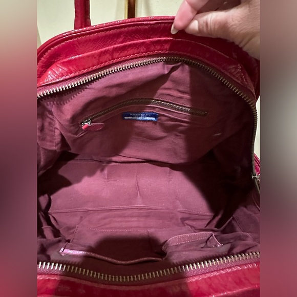 Burberry Blue Label Red Patent Large Handbag - Picture 5 of 14